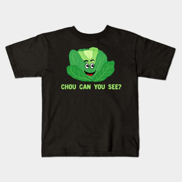 Chou Can You See - Vegan Kawaii Cabbage Kids T-Shirt by KawaiinDoodle